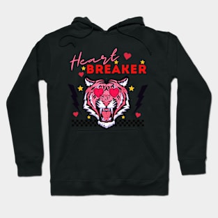 Retro Anti-Valentines Day Heart Breaker 80s 90s Leopard Hoodie